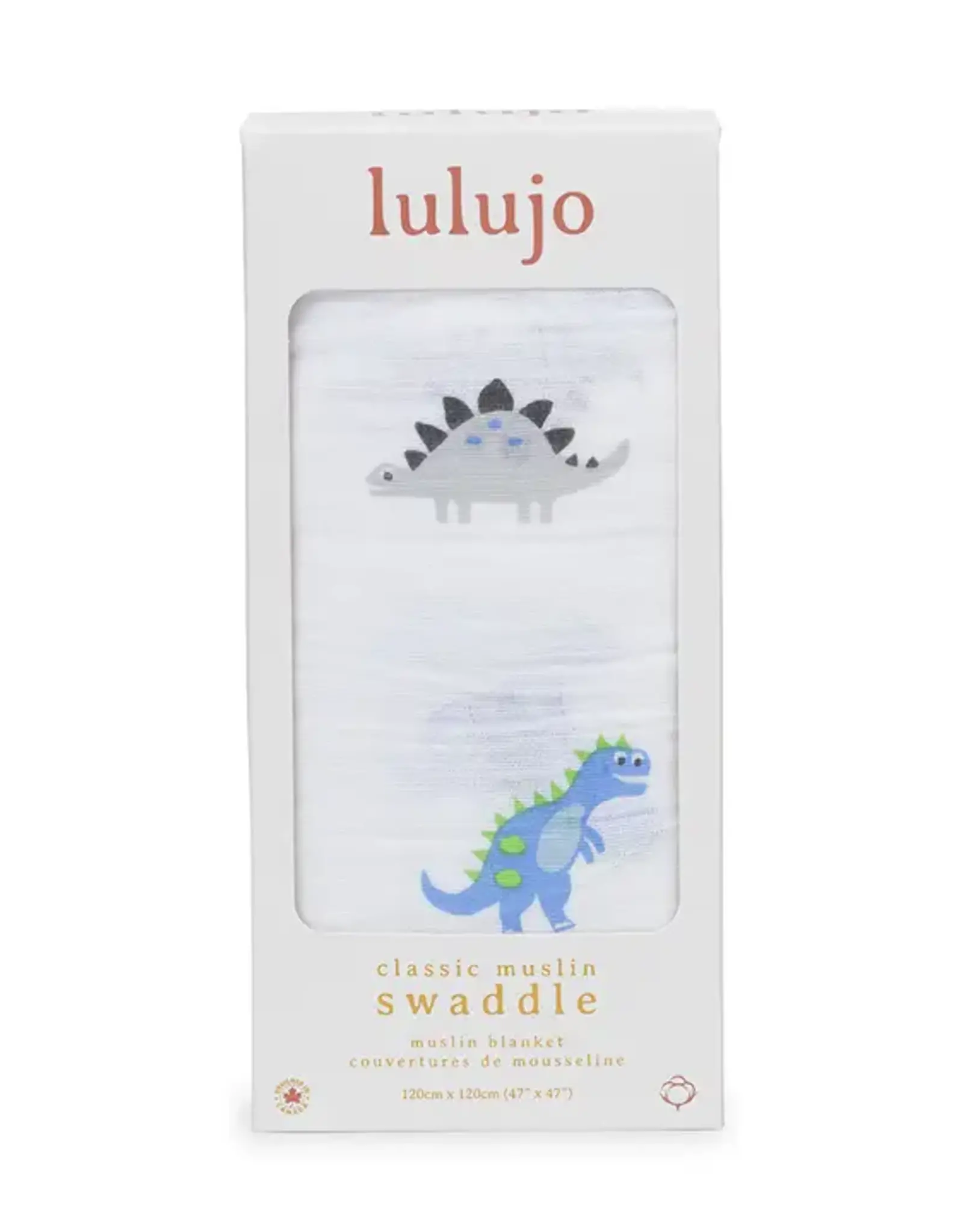 Lulujo Classic Muslin Swaddle - Prehistoric Pals