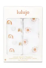 Lulujo 2-pack Cotton Swaddle - Rainbow/ Suns