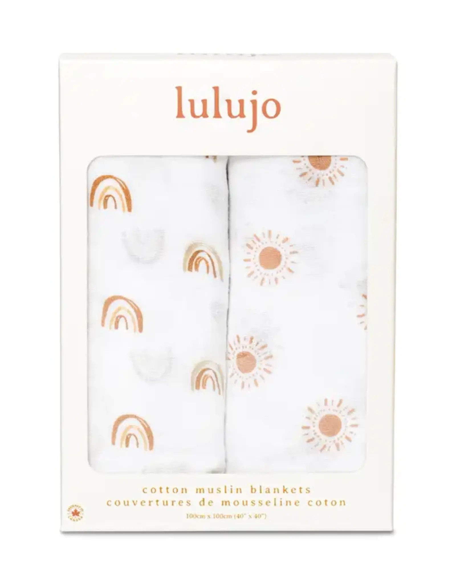 Lulujo 2-pack Cotton Swaddle - Rainbow/ Suns