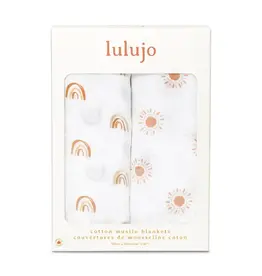Lulujo 2-pack Cotton Swaddle - Rainbow/ Suns