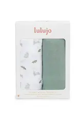 Lulujo 2-pack Cotton Swaddle - Bunnies/ Fern