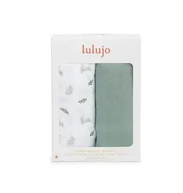 Lulujo 2-pack Cotton Swaddle - Bunnies/ Fern