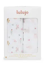 Lulujo 2-pack Cotton Swaddle -Kitty Cat/ Flower Field