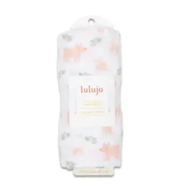 Lulujo Muslin Cotton Swaddle Blanket - Piggy