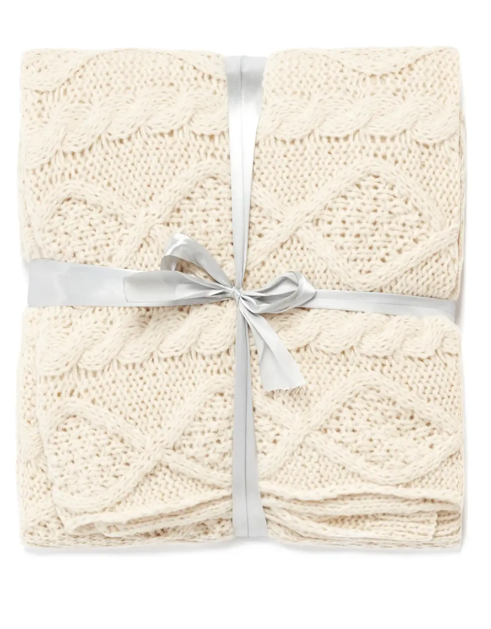 Pine Centre/Adv Throw, Knit Cream 50x60