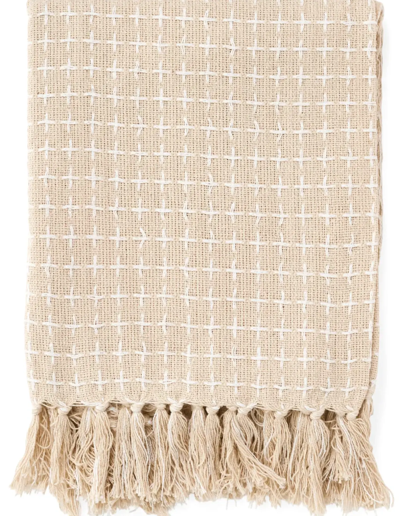 Pine Centre/Adv Throw, Woven Cotton w/Fringe 50x60