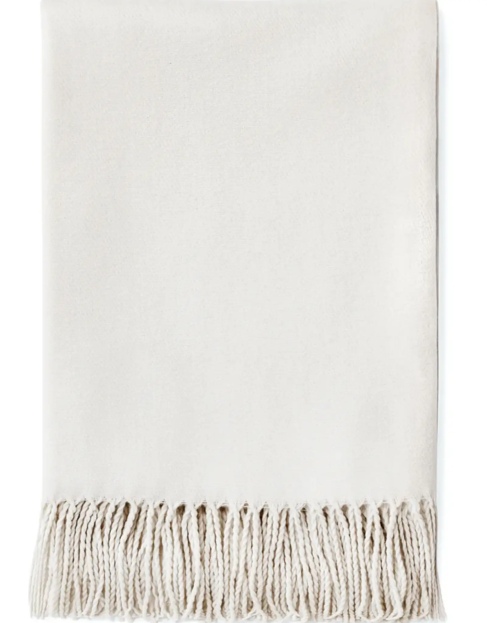 Pine Centre/Adv Throw, Solid w/Fringe, Ecru