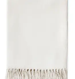 Pine Centre/Adv Throw, Solid w/Fringe, Ecru