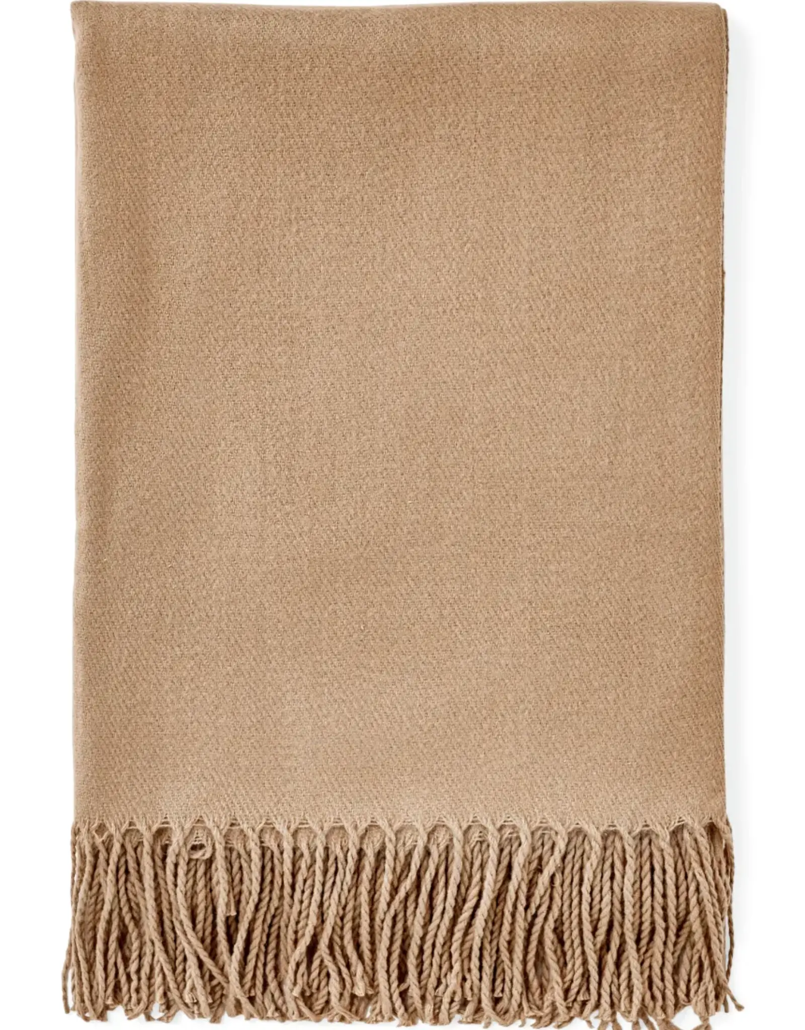 Pine Centre/Adv Throw, Solid w/Fringe, Tan