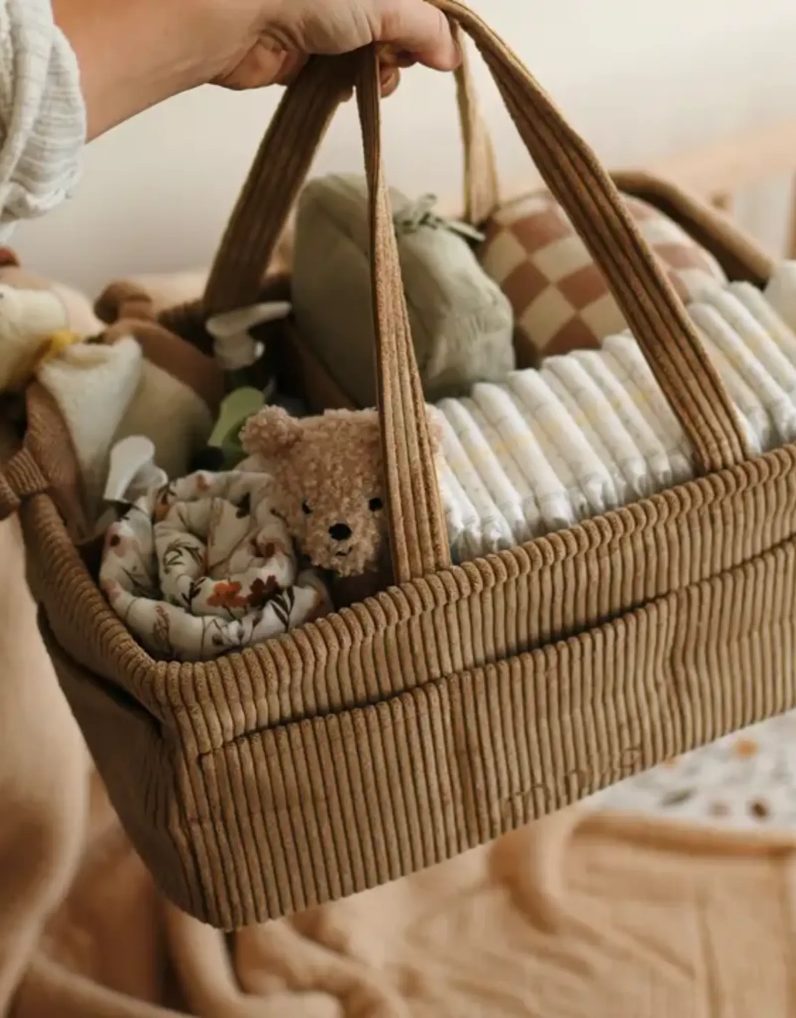 Minika Diaper Caddy, Almond