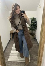 Diamond Quilt Long Line Puffer Vest, Coco Diamond Quilt Long Line Puffer Vest, Coco