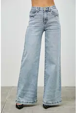 Saige Denim High Rise Light Wash Wide Leg Jeans