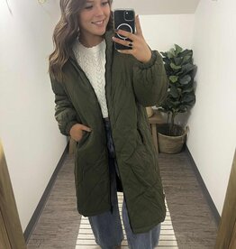 Longline Quilted Puffer Jacket