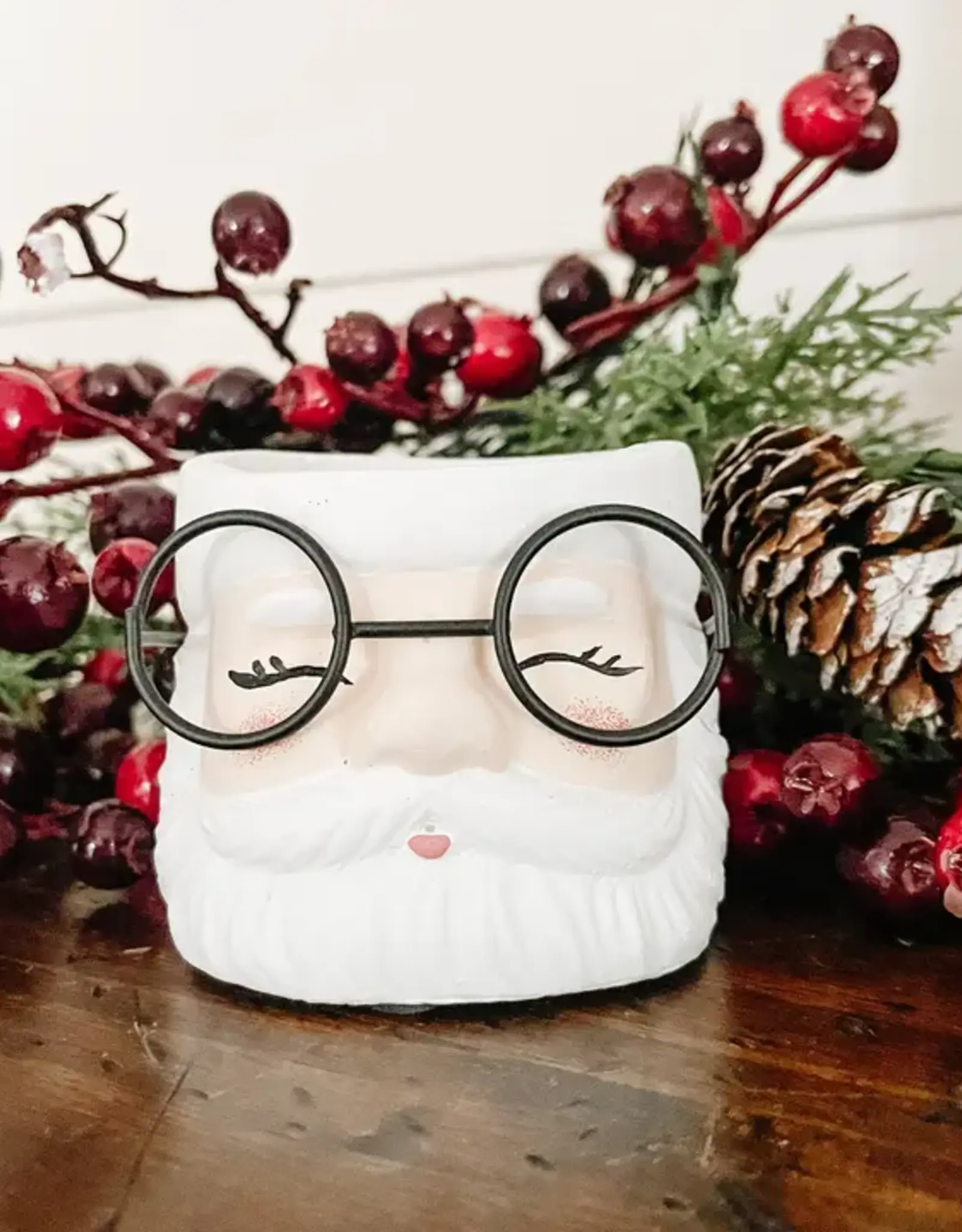 The Scented Market Santa Candle, Ceramic w/Glasses