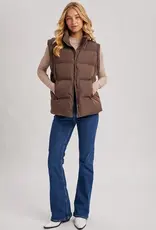 Funnel Neck Quilted Puffer Vest