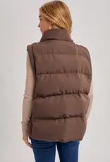 Funnel Neck Quilted Puffer Vest