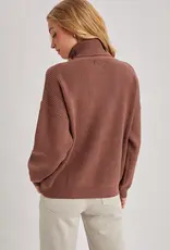 Turtle Neck Ribbed Knit Sweater