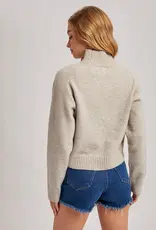 Ribbed Mock Neck Knit Sweater