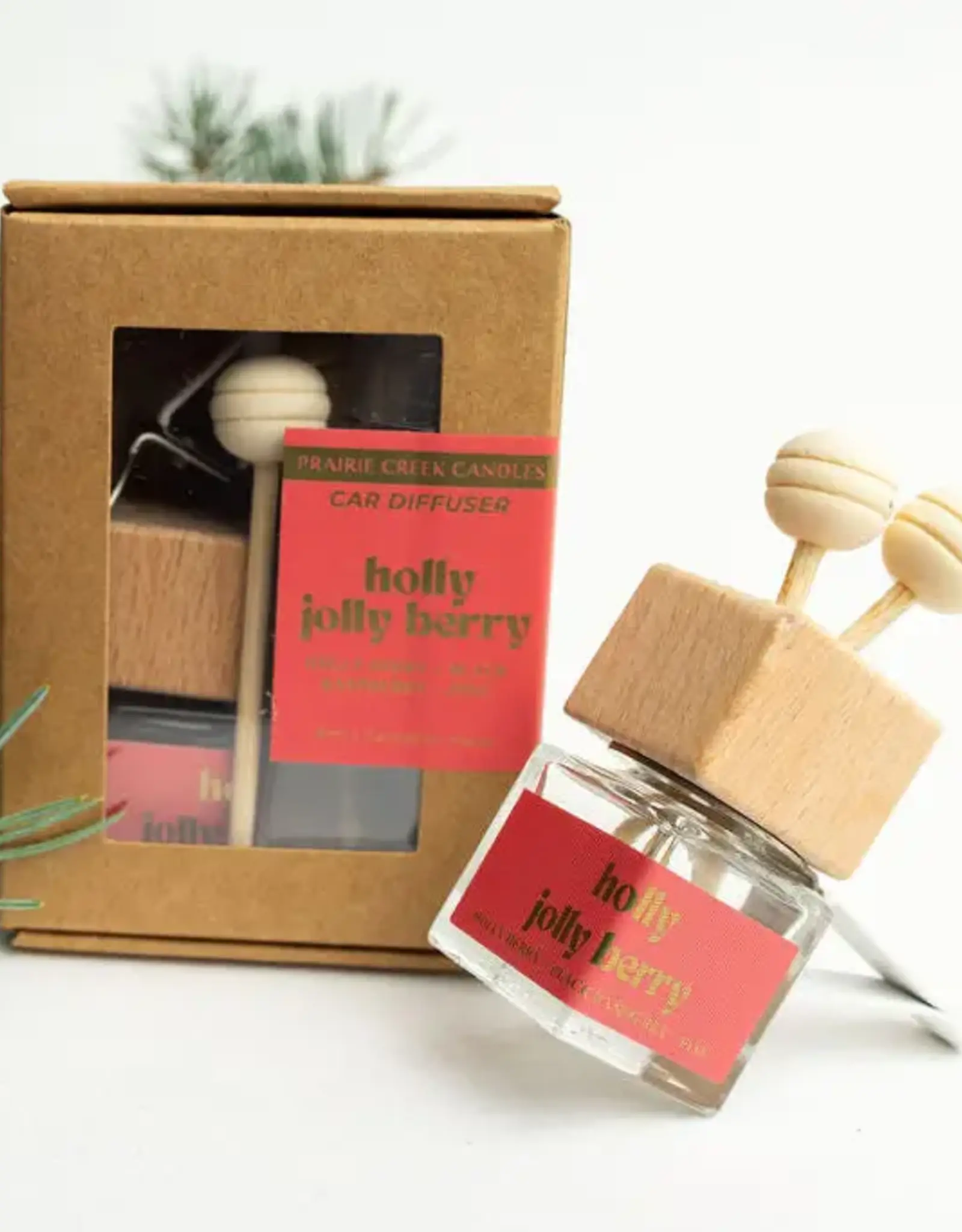 Prairie Creek Candles Car Diffuser, Holly Jolly Berry