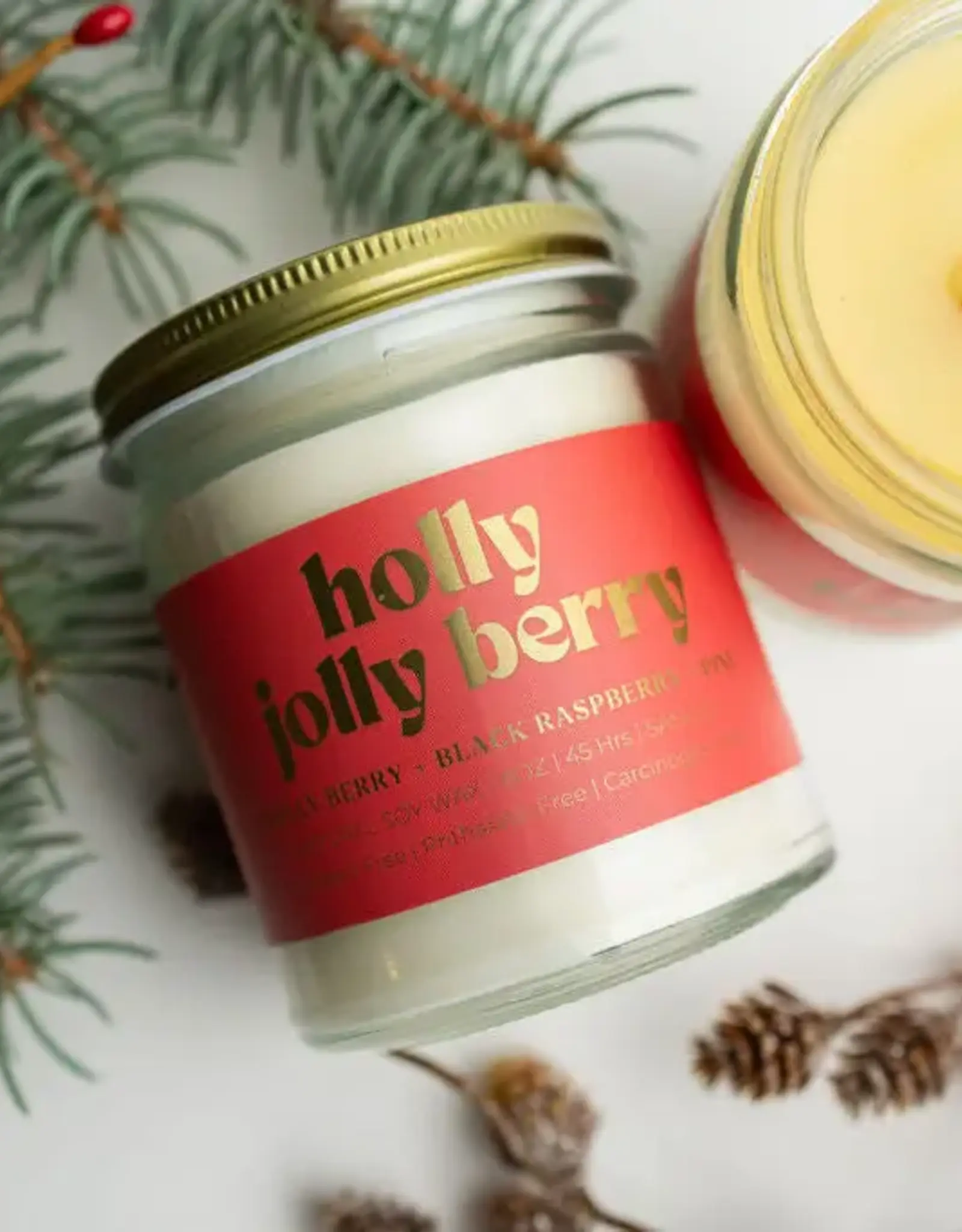 Prairie Creek Candles Wood Wick Candle, Holly Jolly Berry