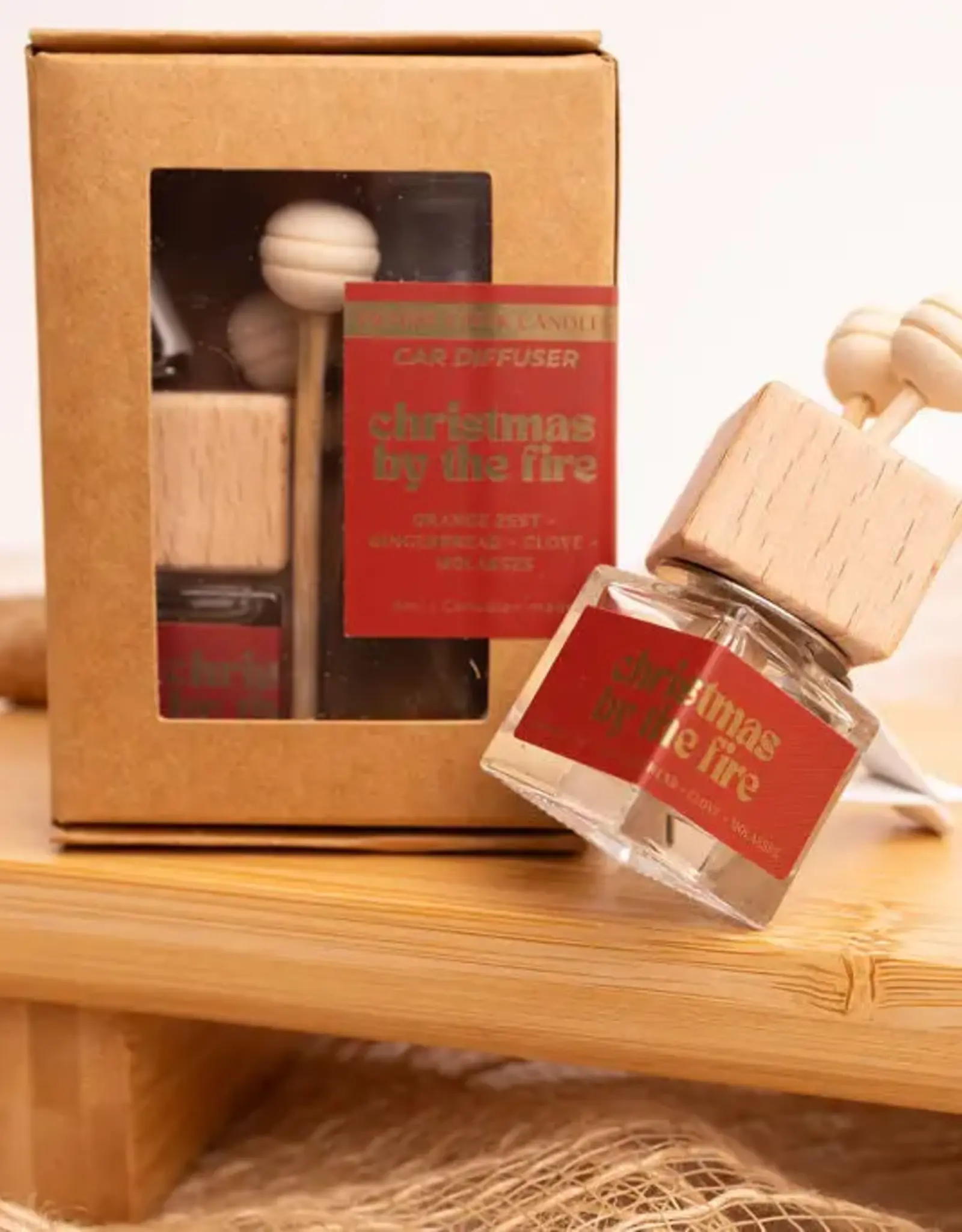 Prairie Creek Candles Car Diffuser, Christmas By The Fire