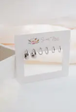 Sweet Three Designs Cascade Triple Hoop Set, Silver