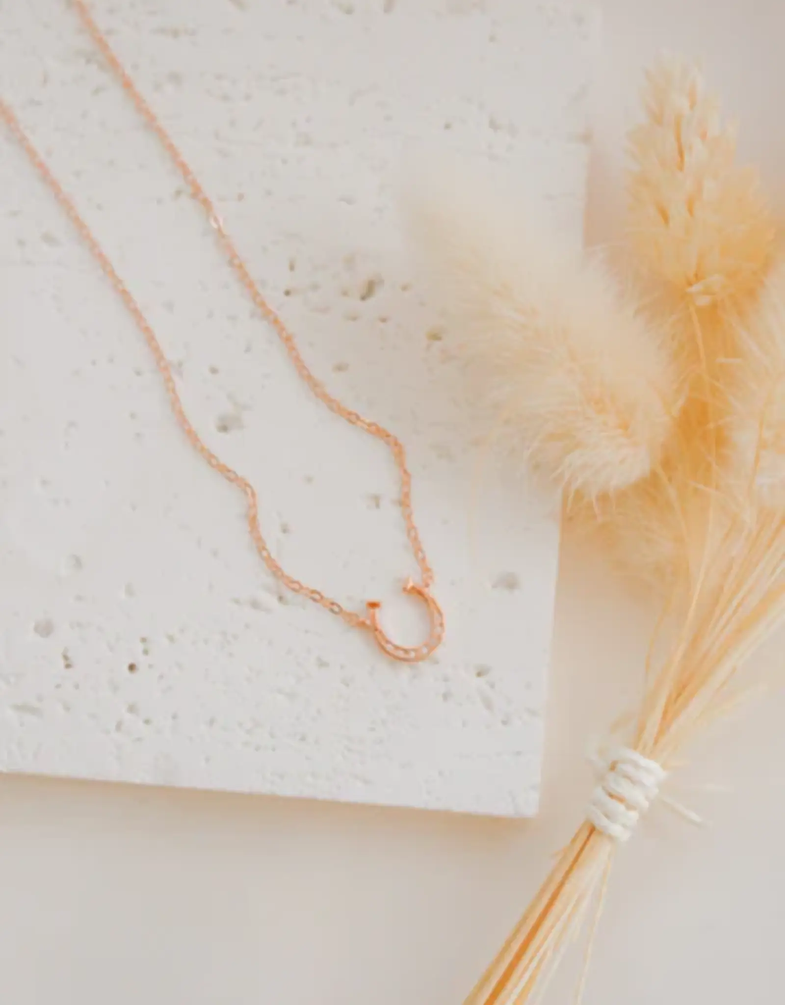 Sweet Three Designs Lady Luck Necklace, Rose Gold