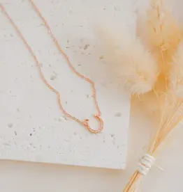 Sweet Three Designs Lady Luck Necklace, Rose Gold