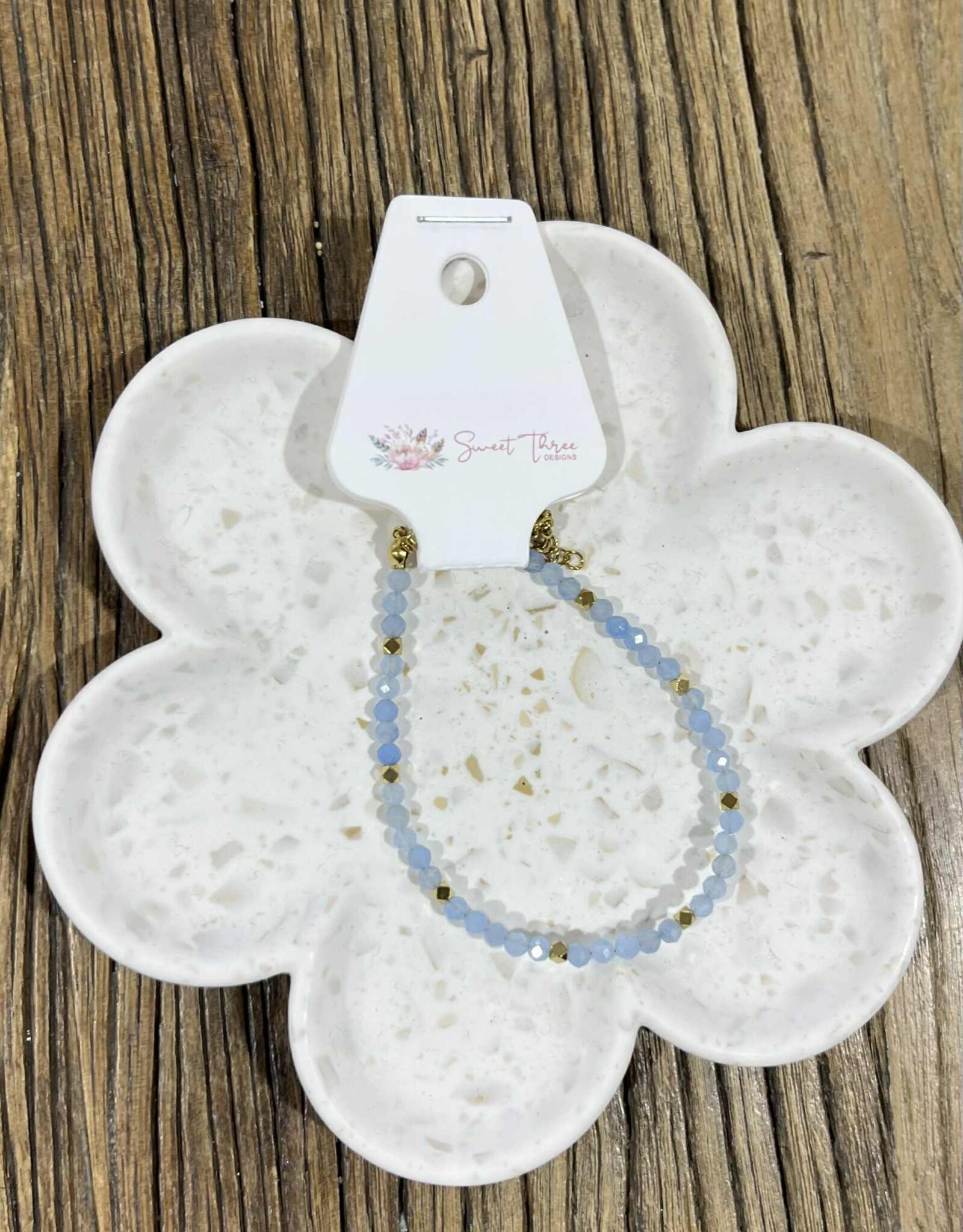 Sweet Three Designs Sky & Shoreline Beaded Bracelet, Santorini