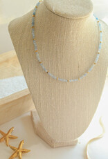 Sweet Three Designs Sky & Shoreline Beaded Necklace, Santorini
