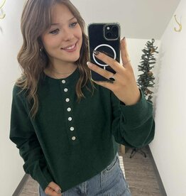 Half Button Henley Knit Sweater