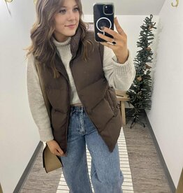 Funnel Neck Quilted Puffer Vest