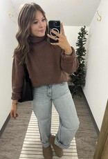 Turtle Neck Ribbed Knit Sweater