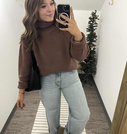 Turtle Neck Ribbed Knit Sweater