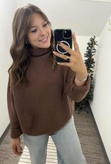 Turtle Neck Ribbed Knit Sweater