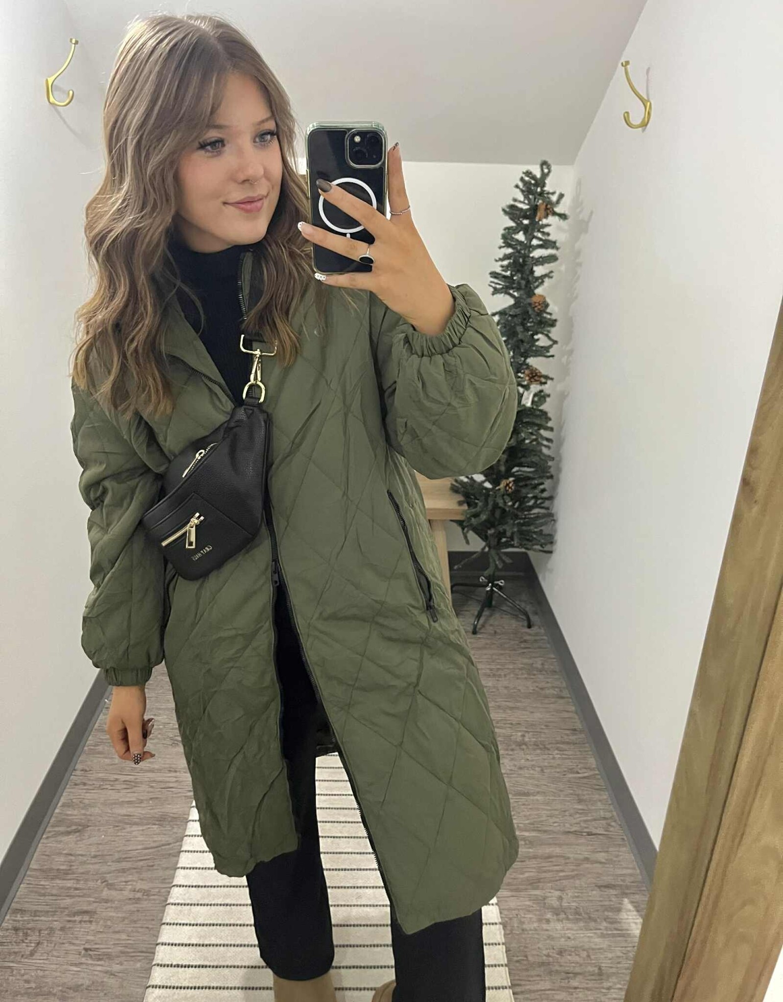 Longline Quilted Puffer Jacket