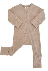 Siix Collection Tan Speckle Zip-up Romper