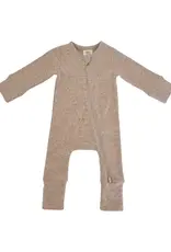 Siix Collection Tan Speckle Zip-up Romper