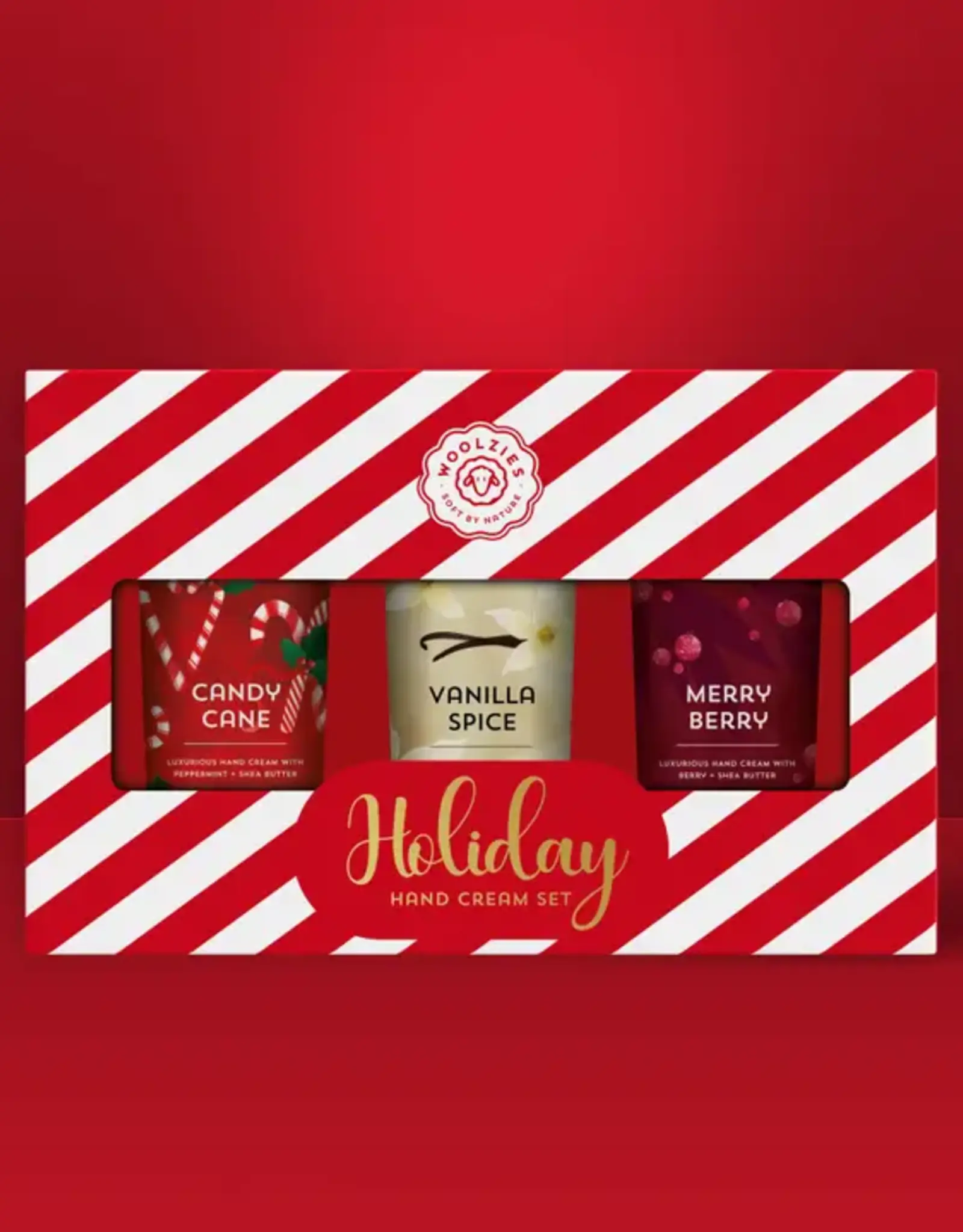 Woolzies Holiday Hand Cream Trio, Red Striped
