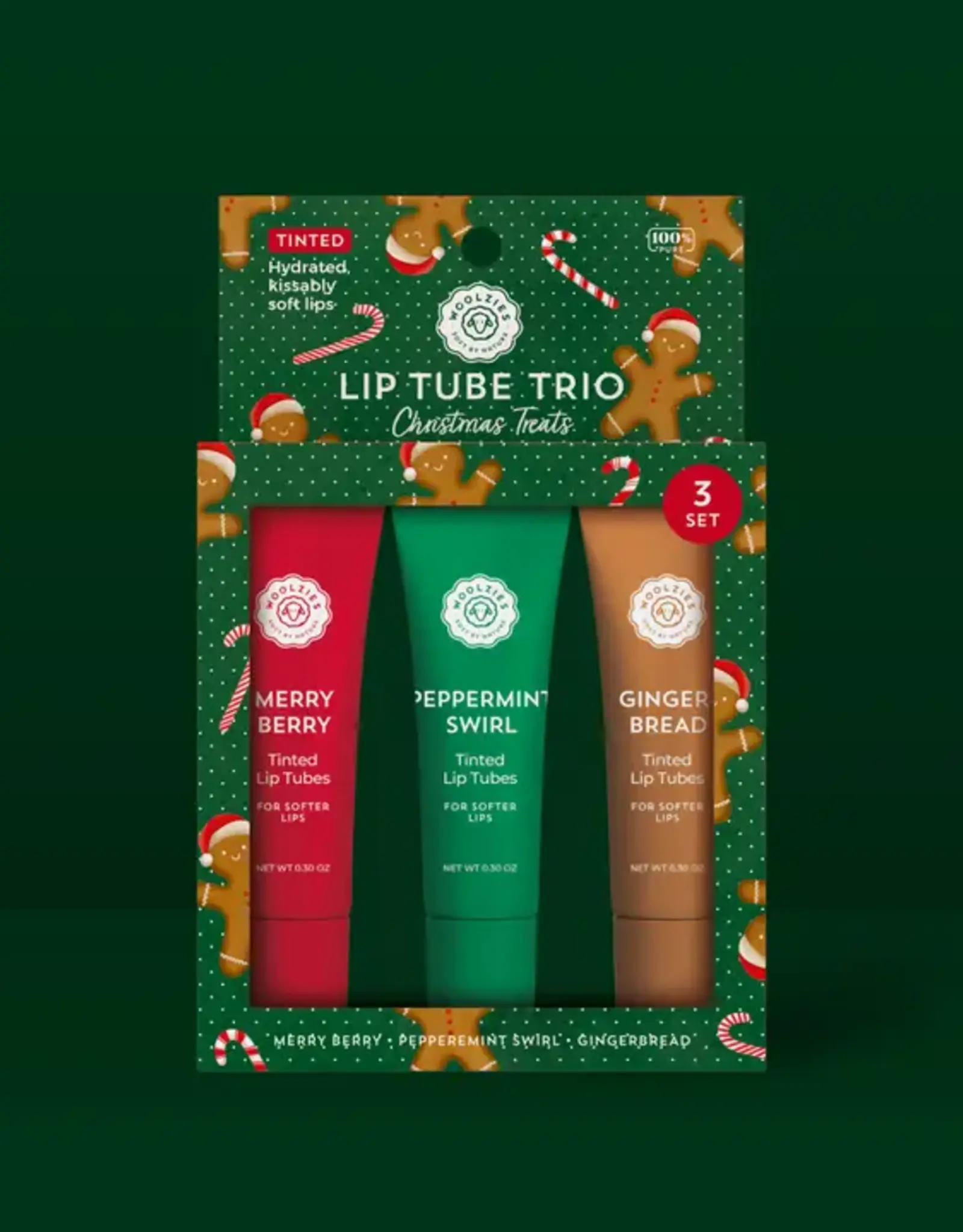 Woolzies Glowy Lip Balm Trio, Christmas Treats