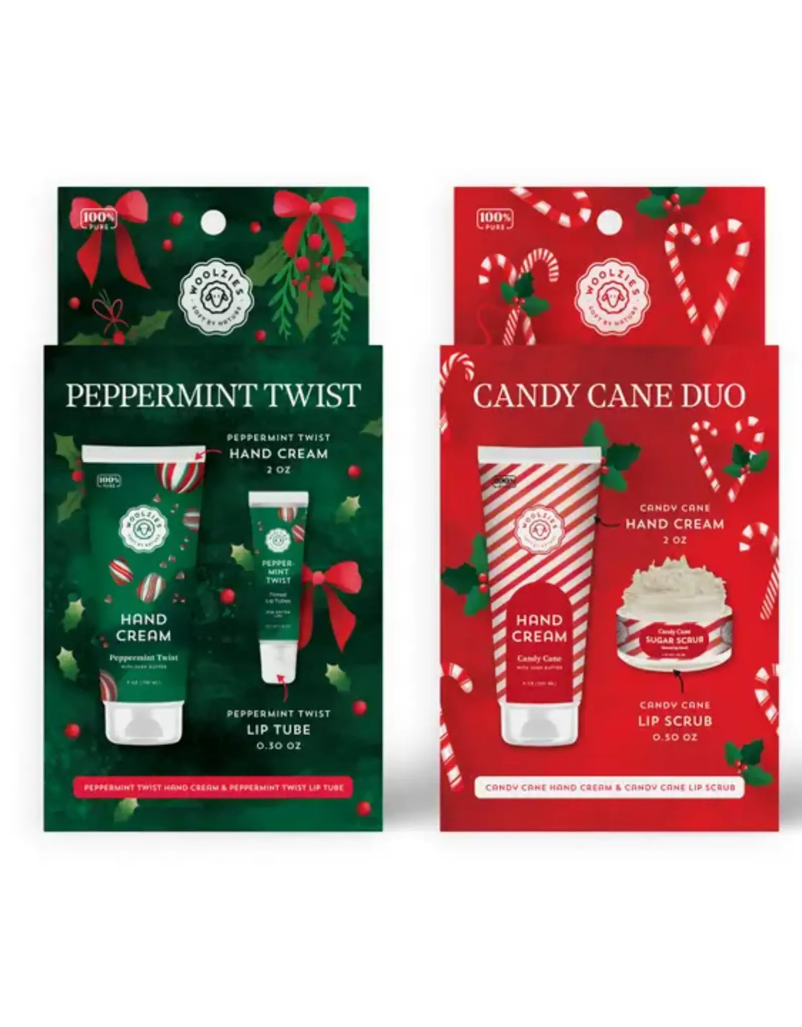 Woolzies Holiday Hand Cream & Lip Scrub, Candy Cane