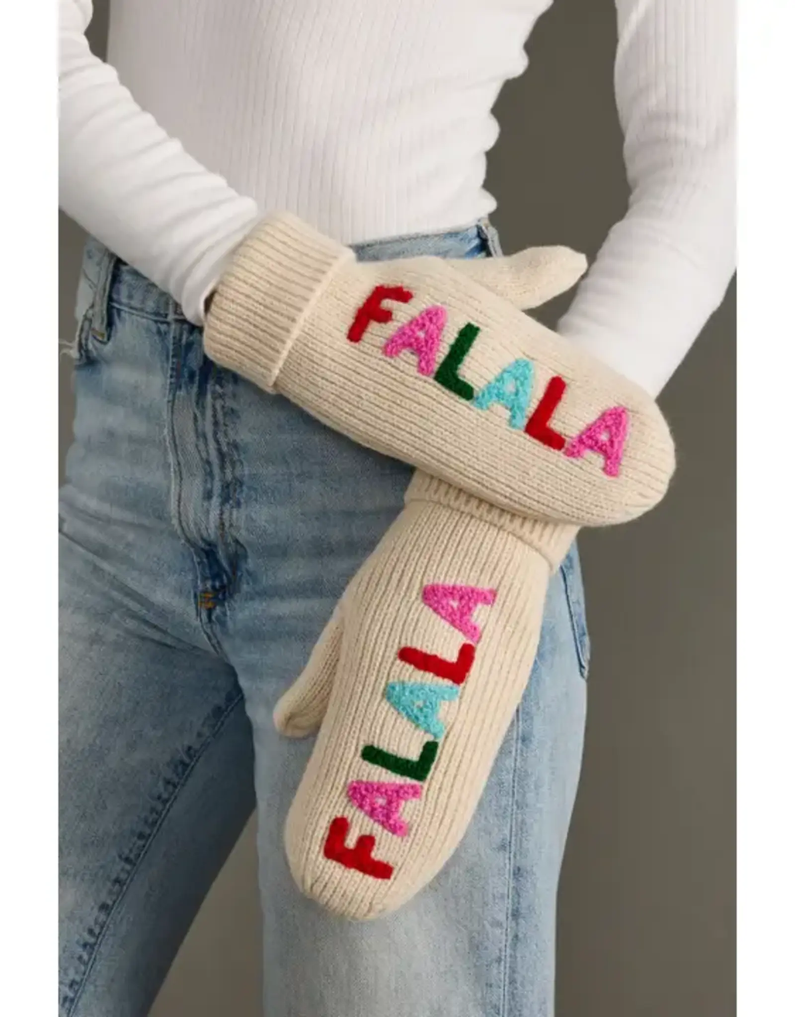 Panache Apparel Co. Knit Mittens Beige, Fa La La
