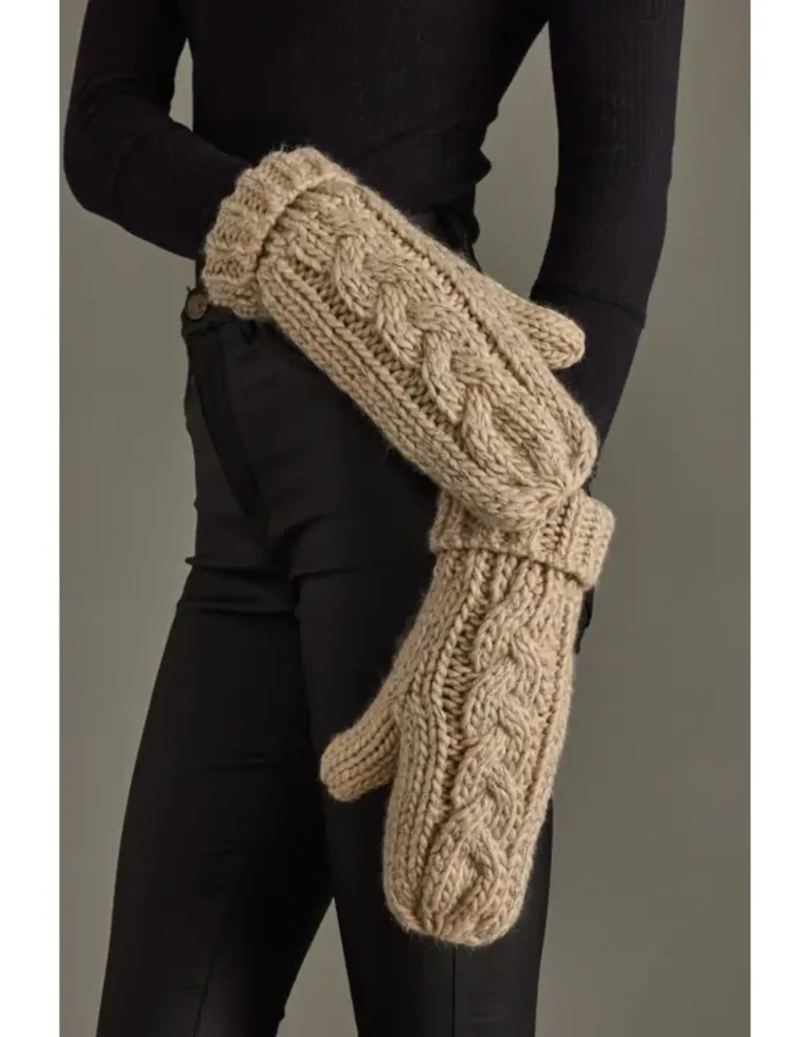 Panache Apparel Co. Cable Knit Mittens, Braided