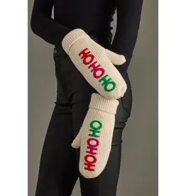 Panache Apparel Co. Knit Mittens Beige, Ho Ho Ho