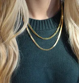 Sweet Three Designs Sunlit & Cuban Layered Necklace