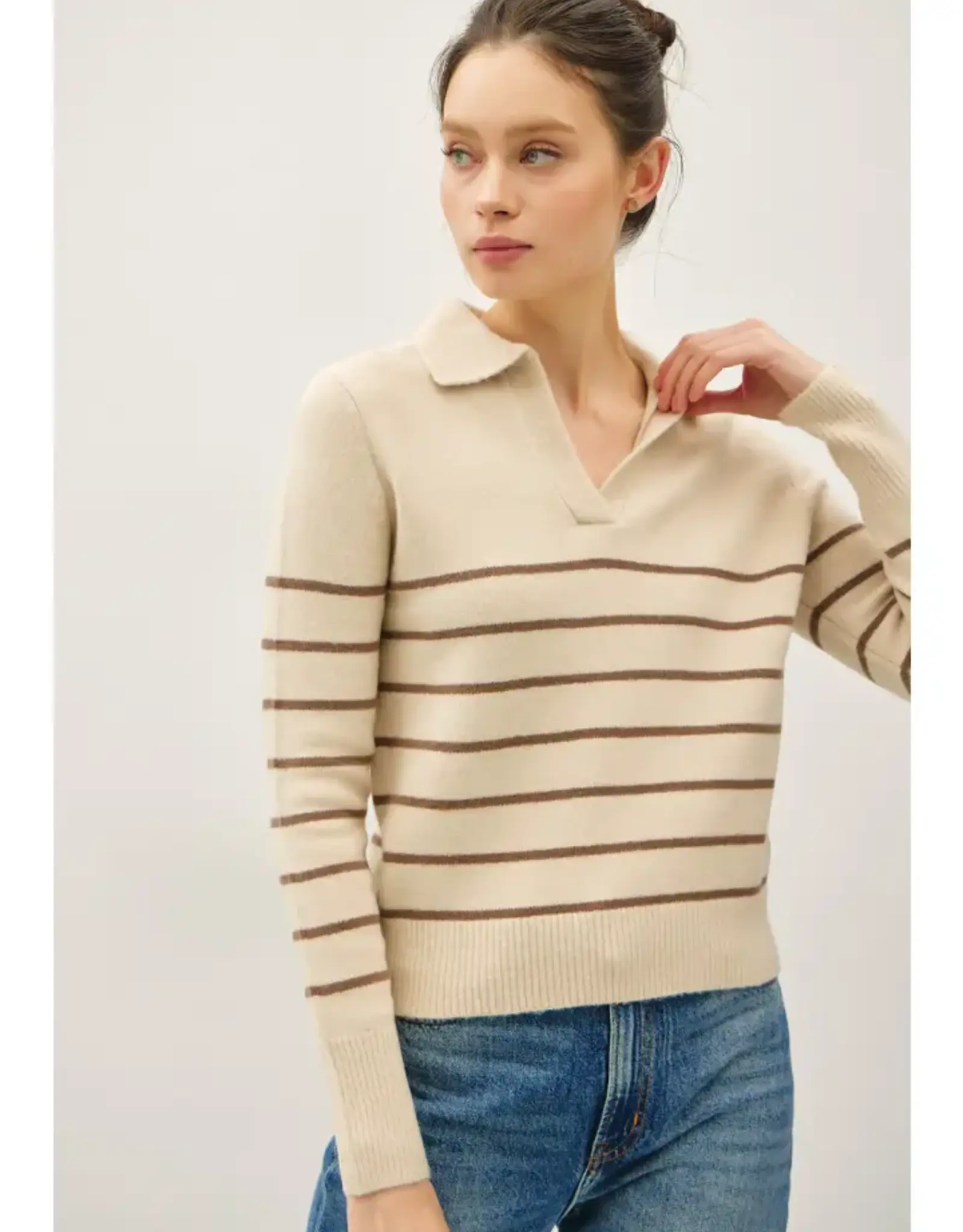 Collared V-Neck Sweater