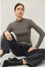 The Lucy Mock Neck Sweater, Heather Smoke