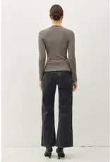 The Lucy Mock Neck Sweater, Heather Smoke
