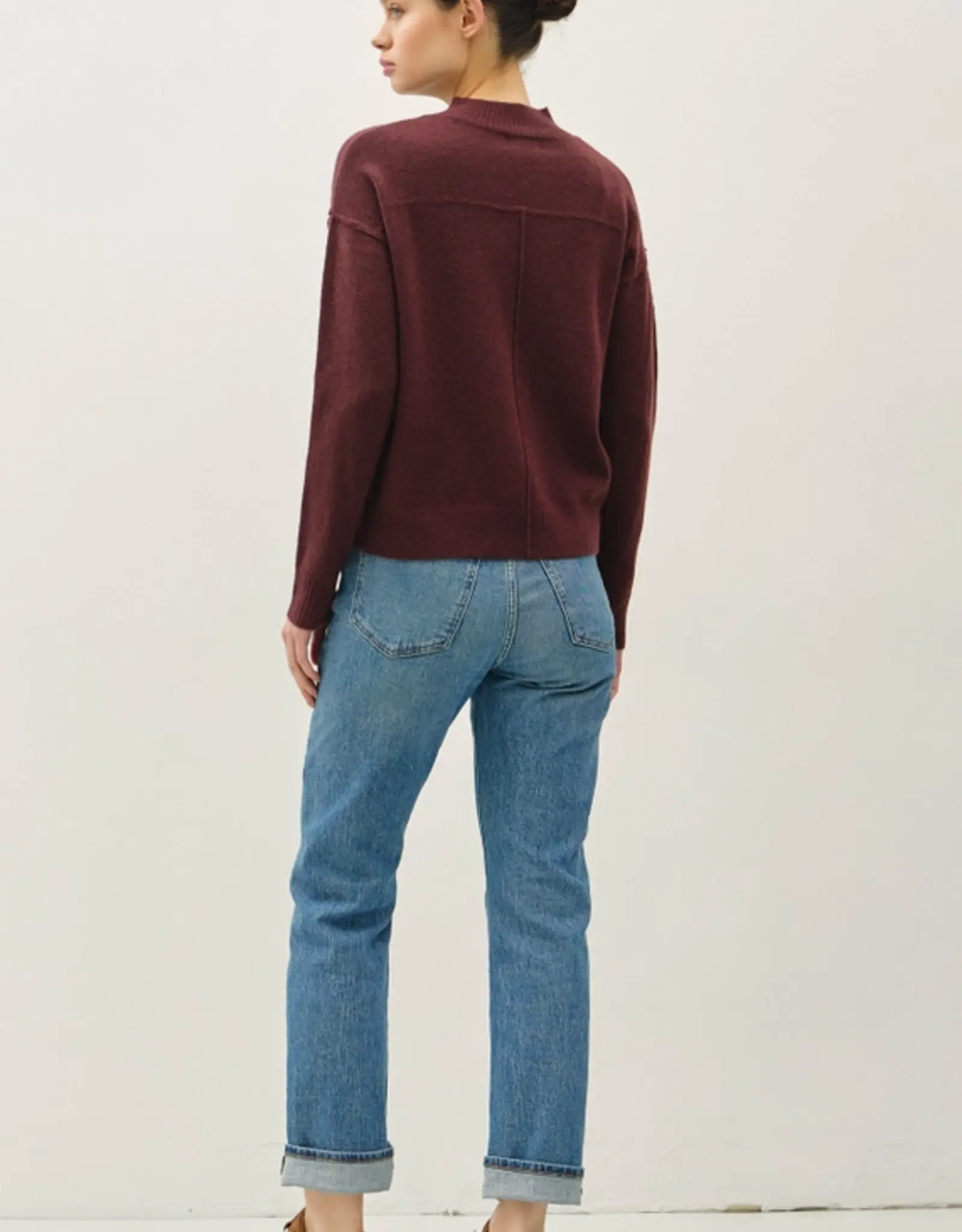 High Neck Basic Cropped Sweater