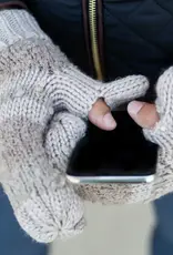 CC Knit/Boucle Convertible Mittens, Taupe